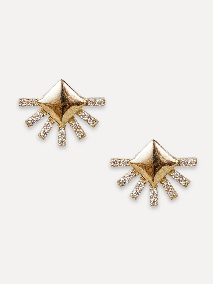 14K Diamond Rise Studs