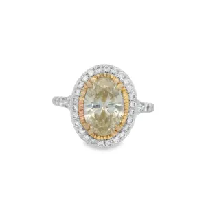 14K Two- Tone 1.25ct. Yellow Diamond Halo Fashion Ring