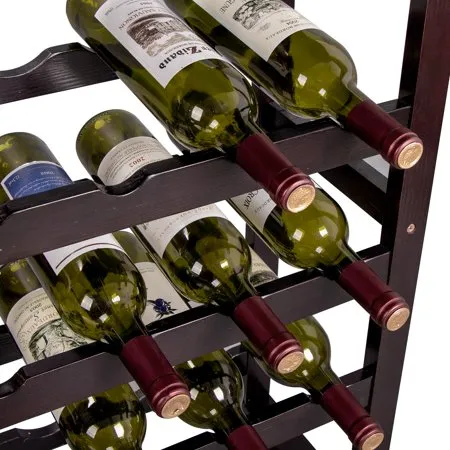 24 Bottle Wood Wine Rack