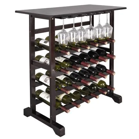 24 Bottle Wood Wine Rack