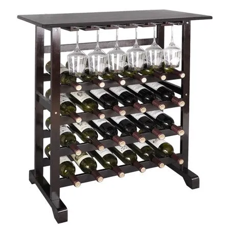 24 Bottle Wood Wine Rack