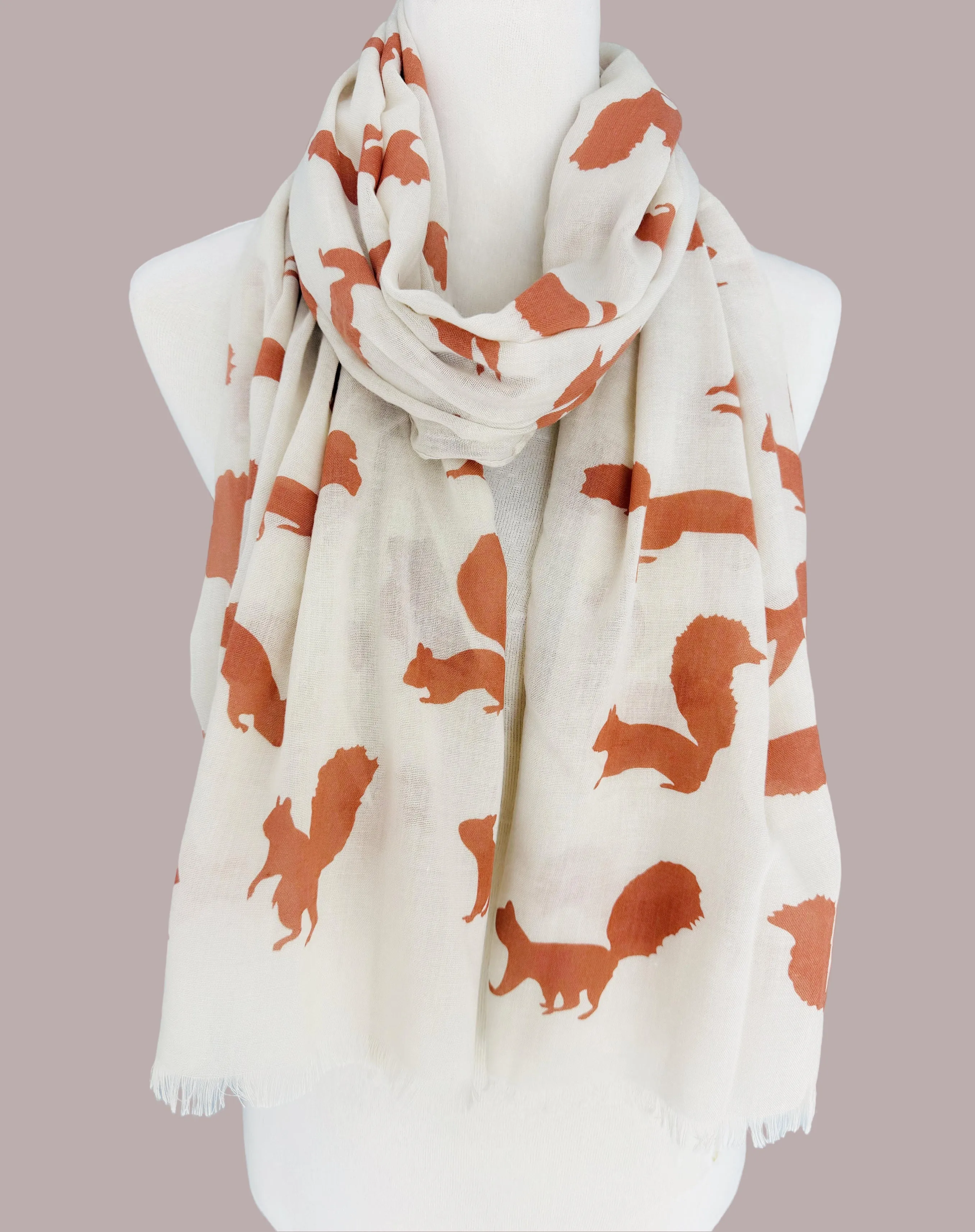 5 Colors--JC020260 Squirrel Scarf