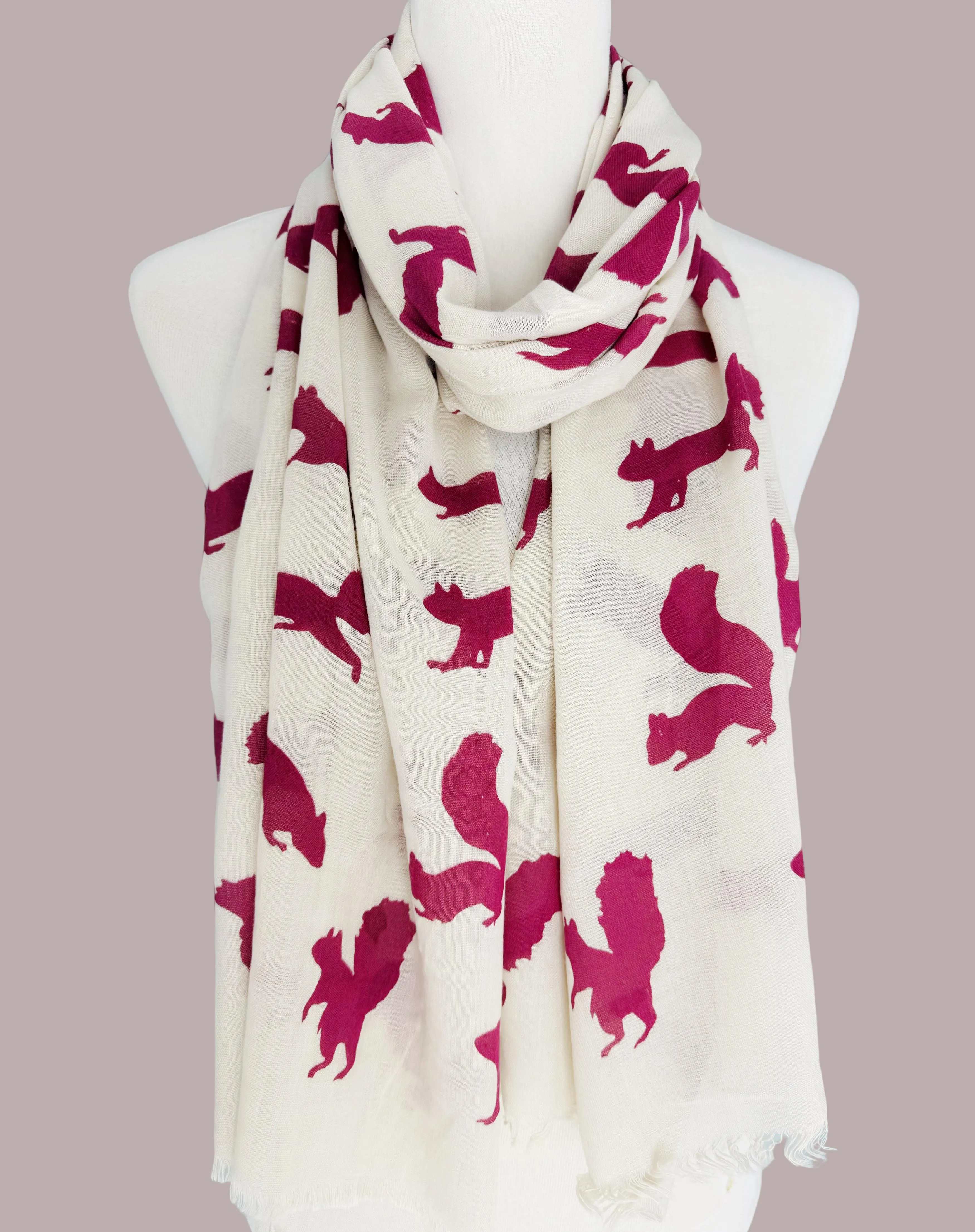 5 Colors--JC020260 Squirrel Scarf