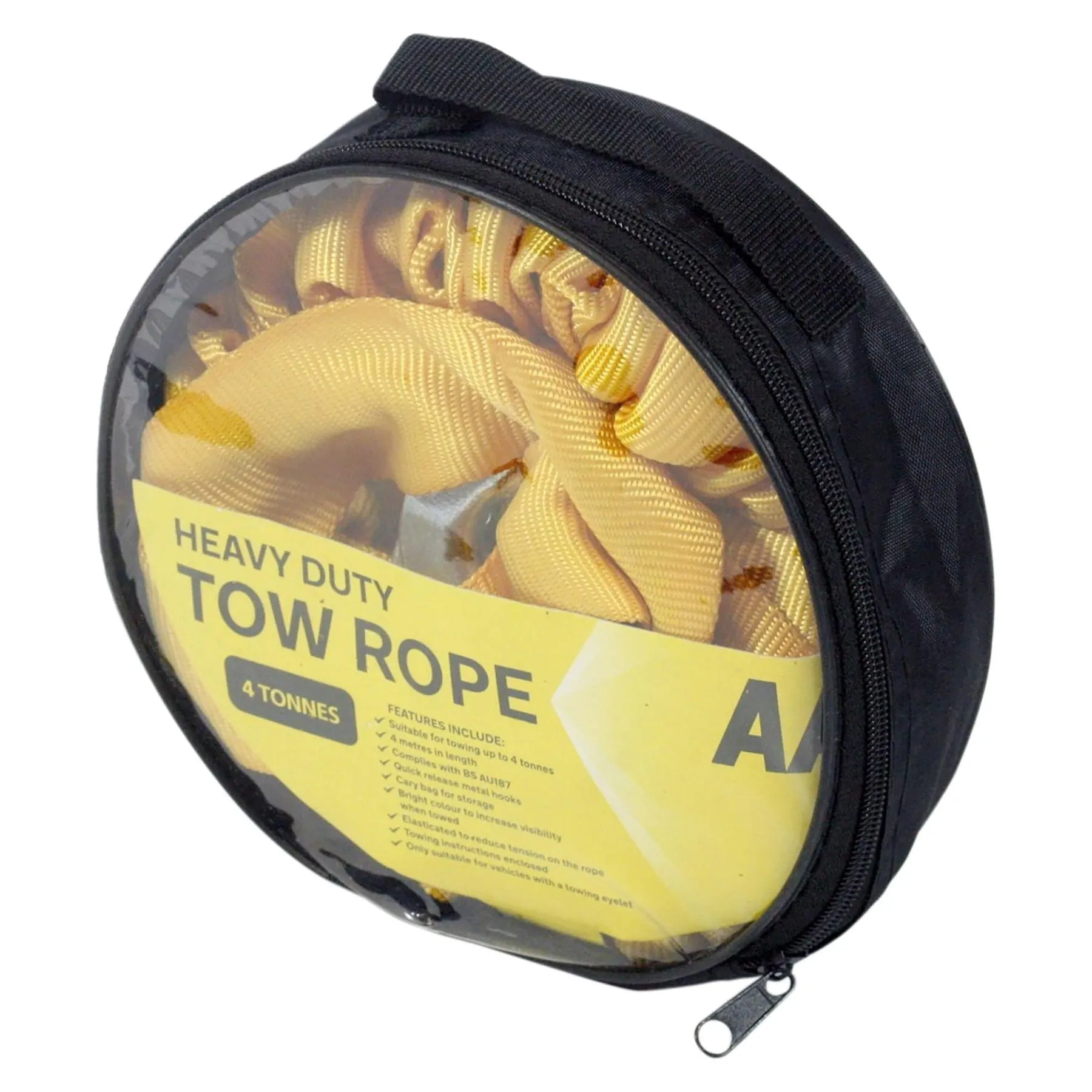 AA 4 Tonne 4 Metre Heavy Duty Strong Tow Rope Car Van Strap Elasticated Strong