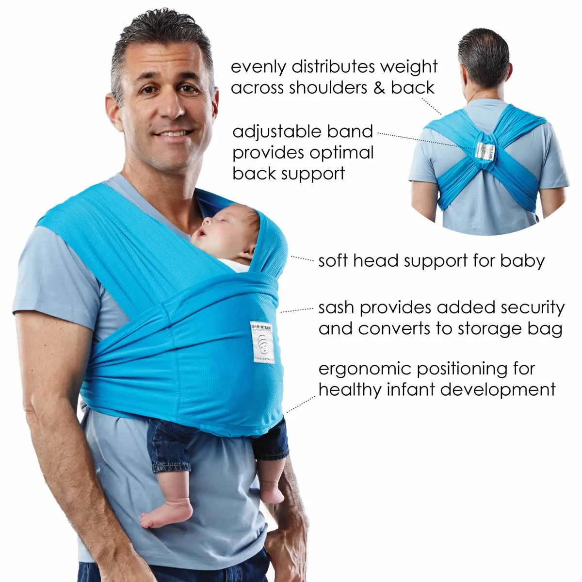 Baby K'tan ACTIVE Baby Carrier in Black - Large