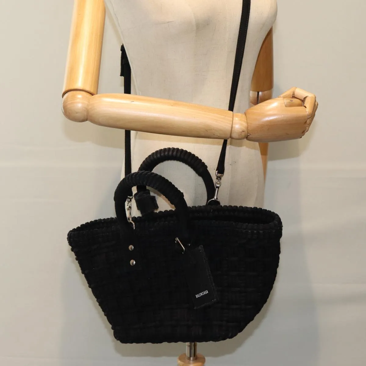 Balenciaga Bistrot Panier Black Canvas Bag