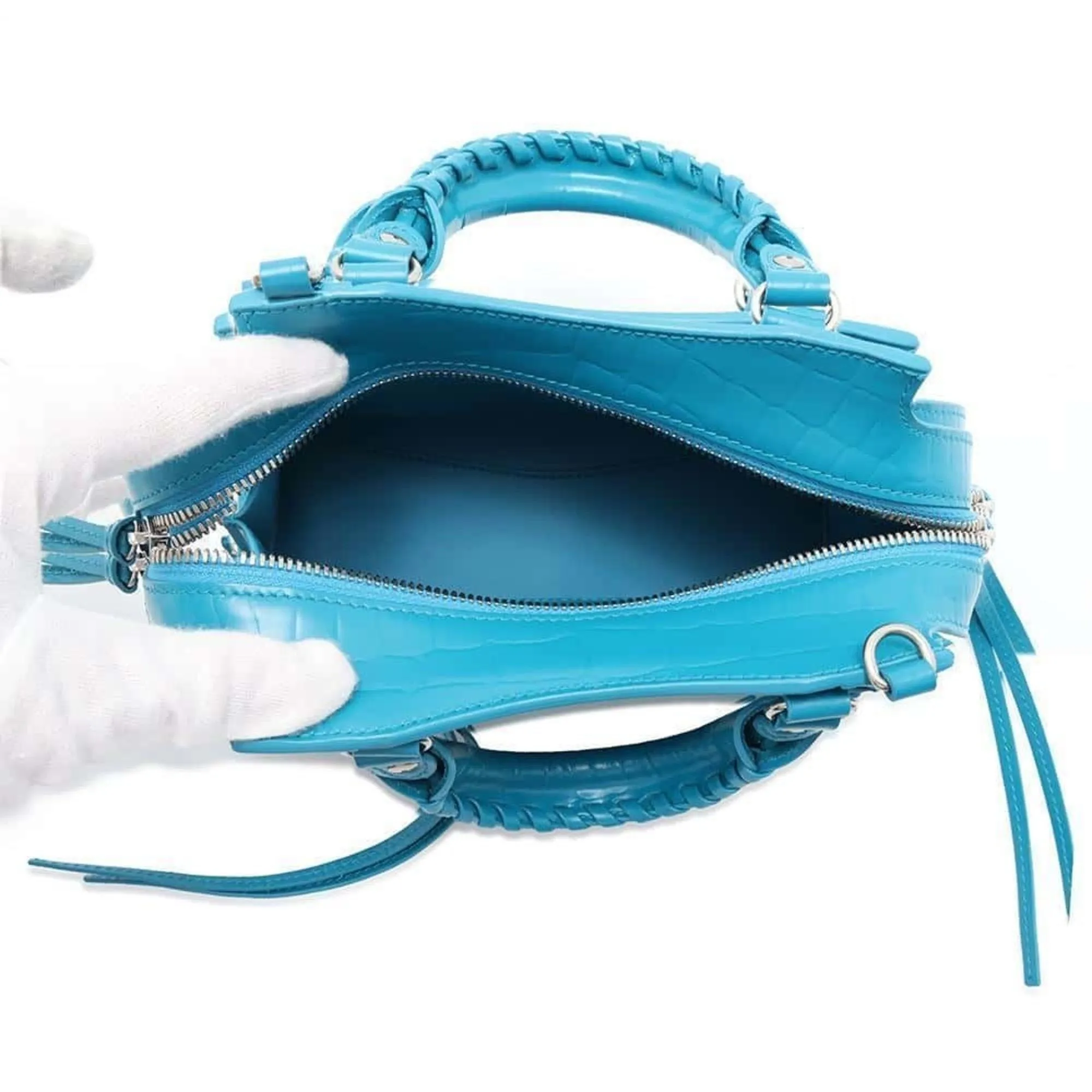 Balenciaga City Blue Leather Bag