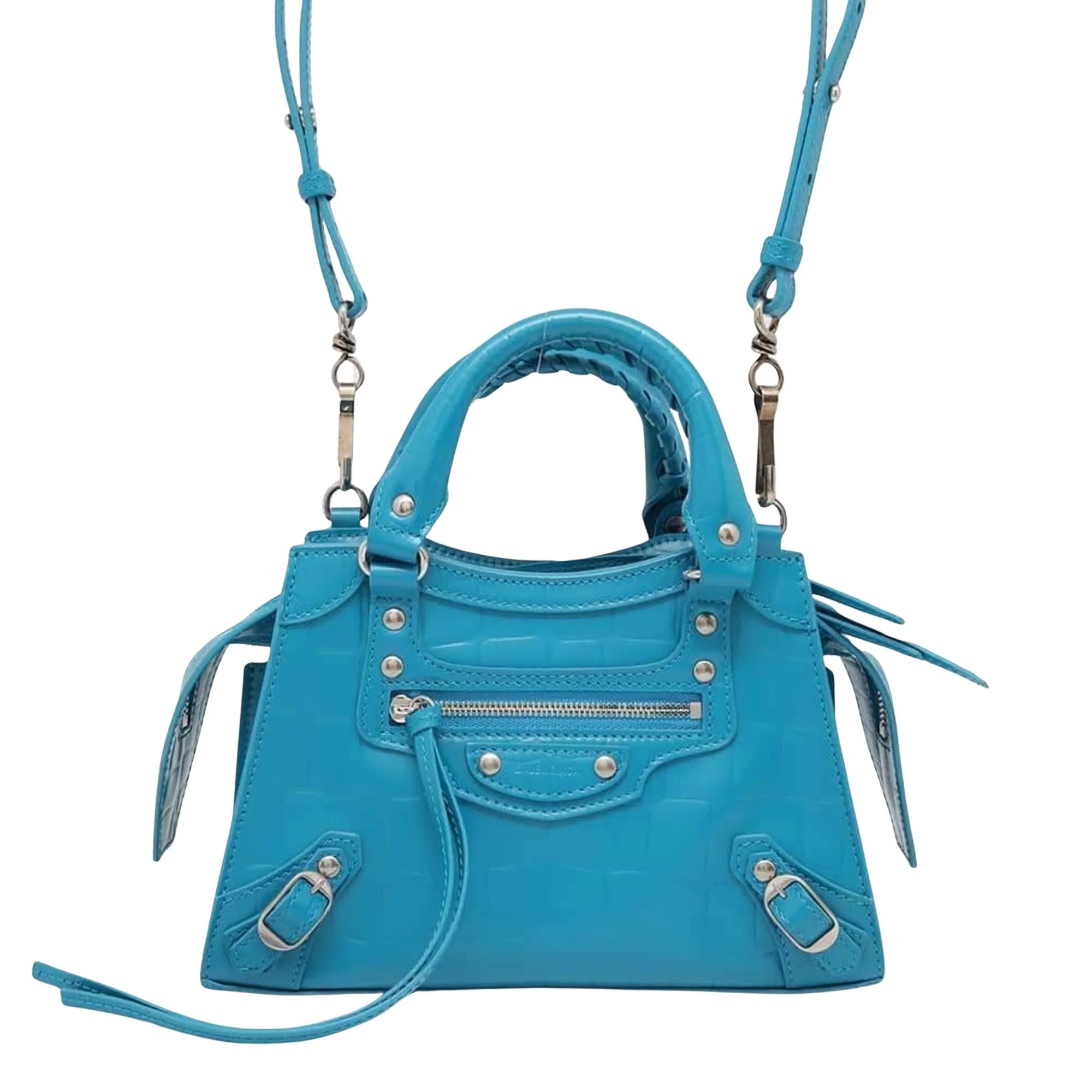 Balenciaga City Blue Leather Bag