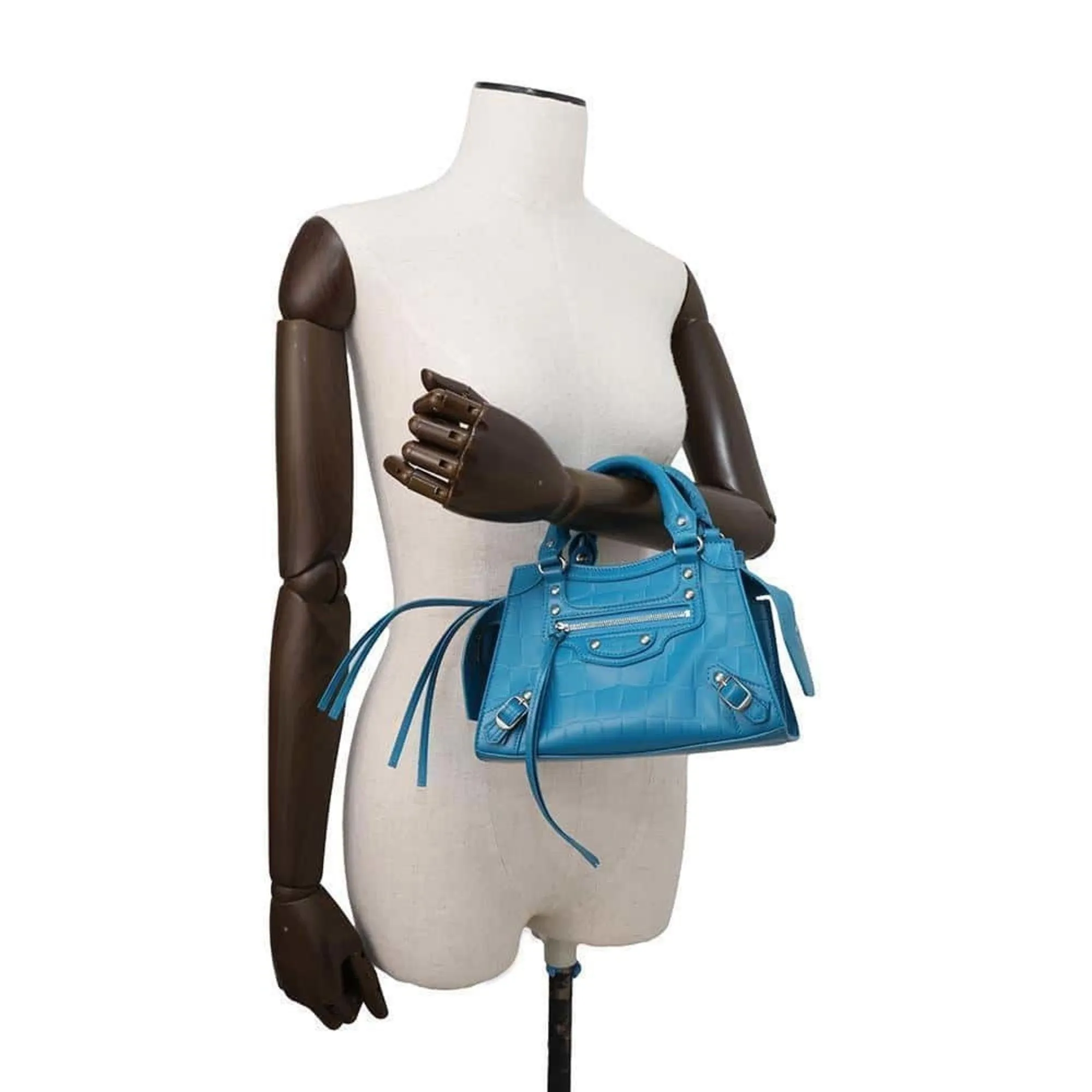 Balenciaga City Blue Leather Bag