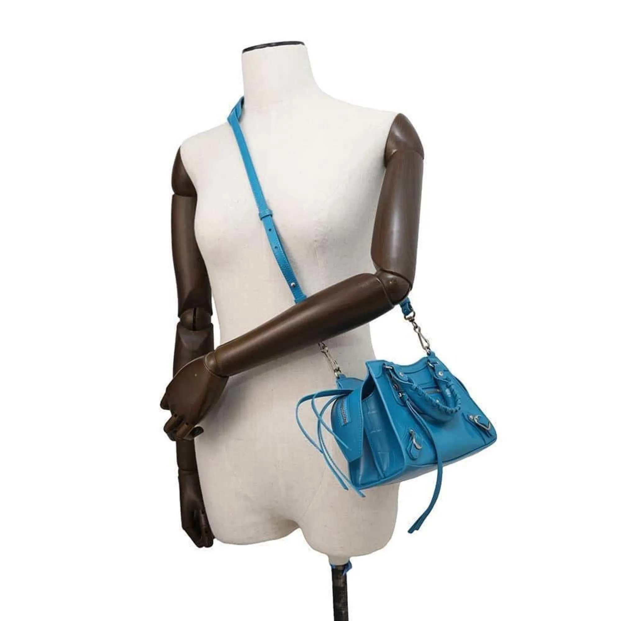 Balenciaga City Blue Leather Bag