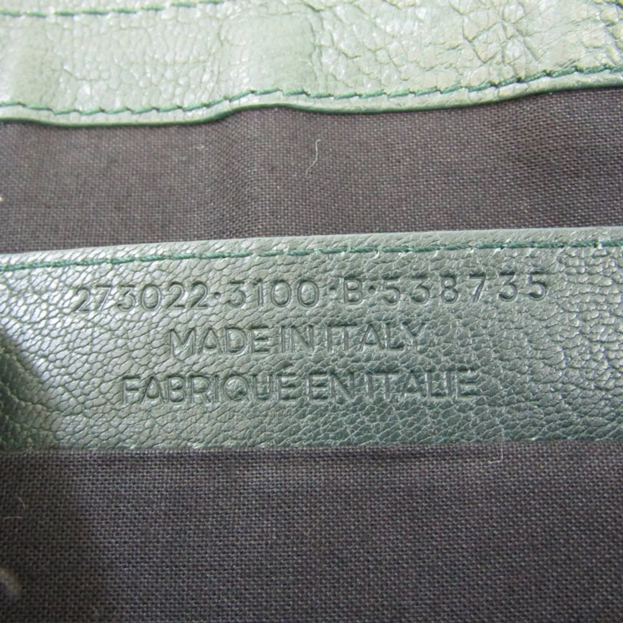 Balenciaga Clip Green Leather Bag