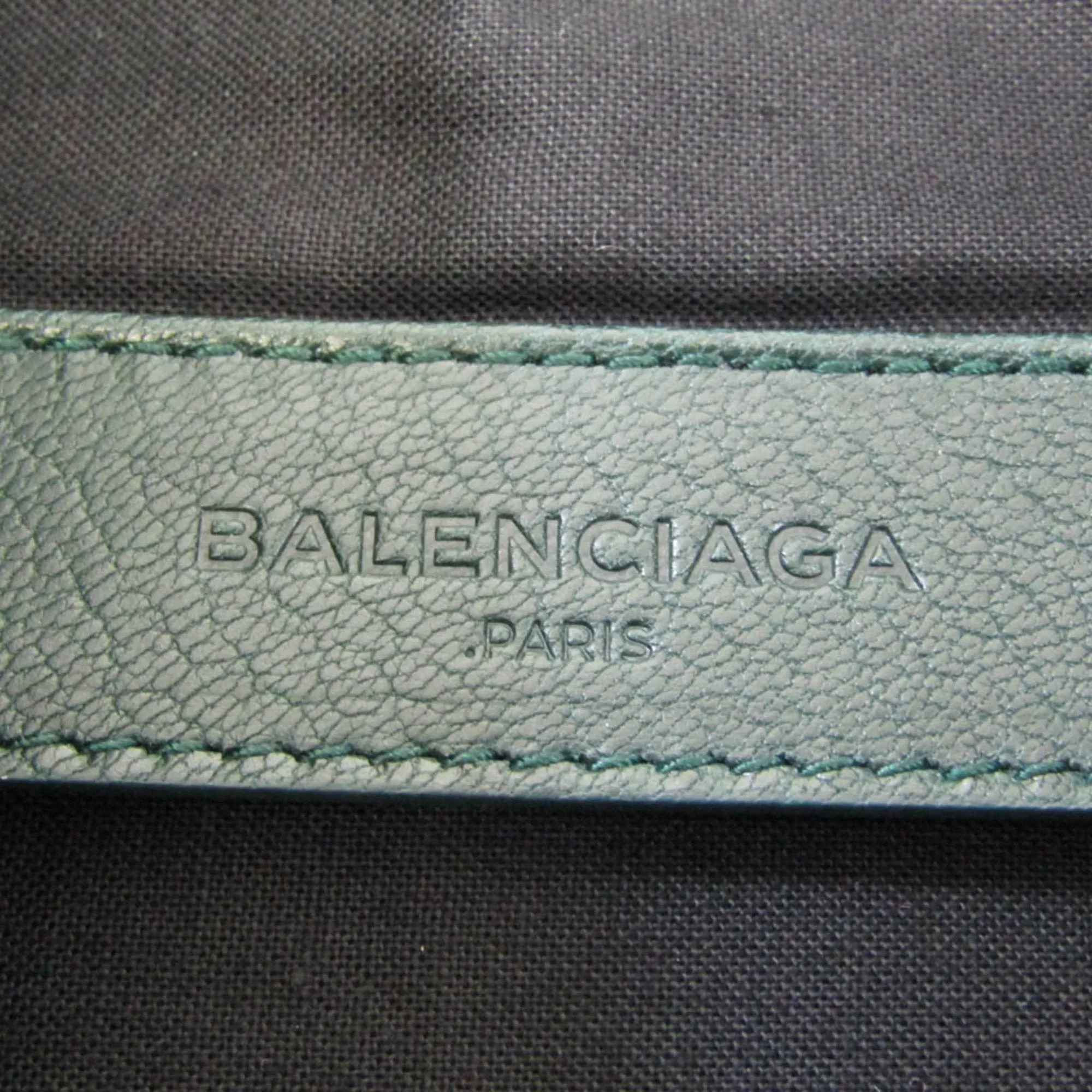 Balenciaga Clip Green Leather Bag