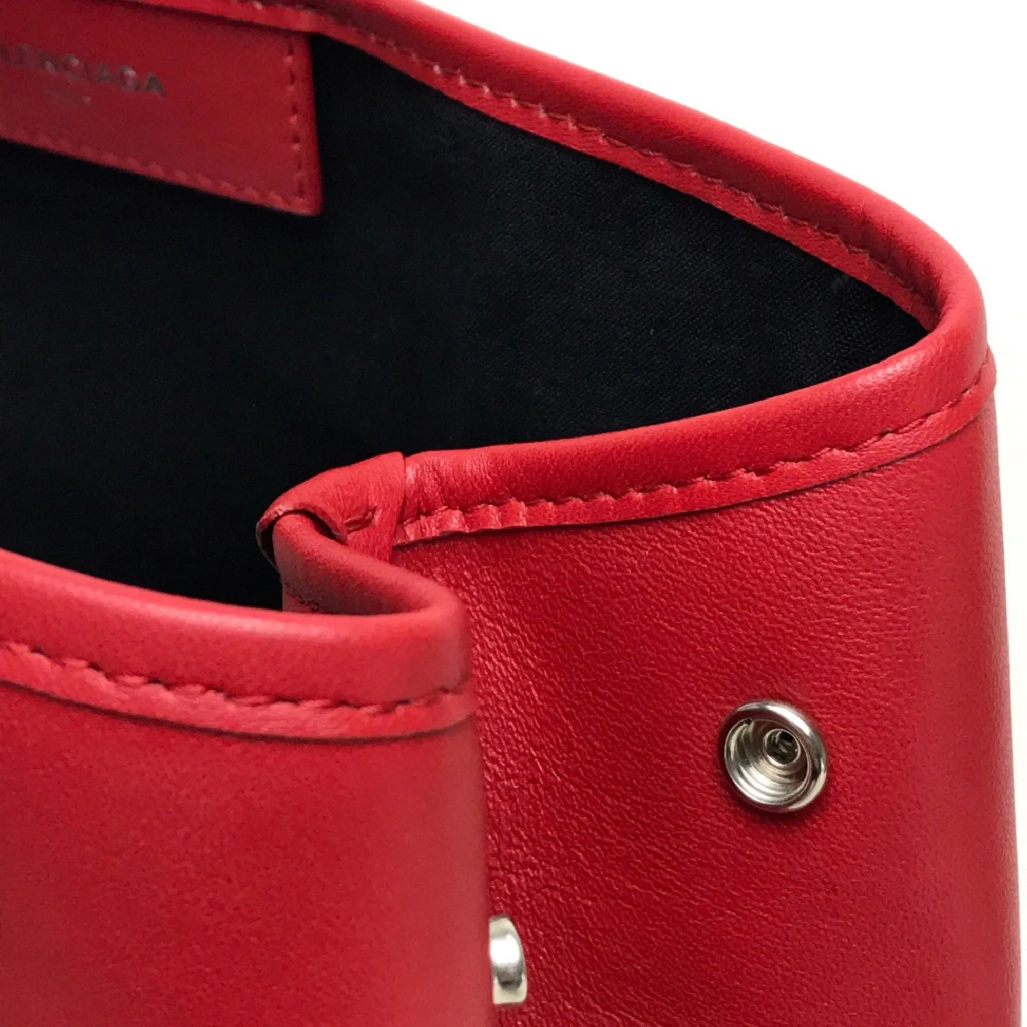 Balenciaga Navy Cabas Red Leather Bag