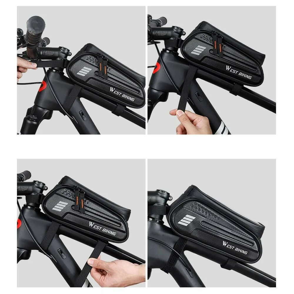 Bicycle Bag Waterproof Touch Screen Cycling Bag Top Front Tube Frame MTB Road Bike Bag 6.5 Phone Case Bike Accessories