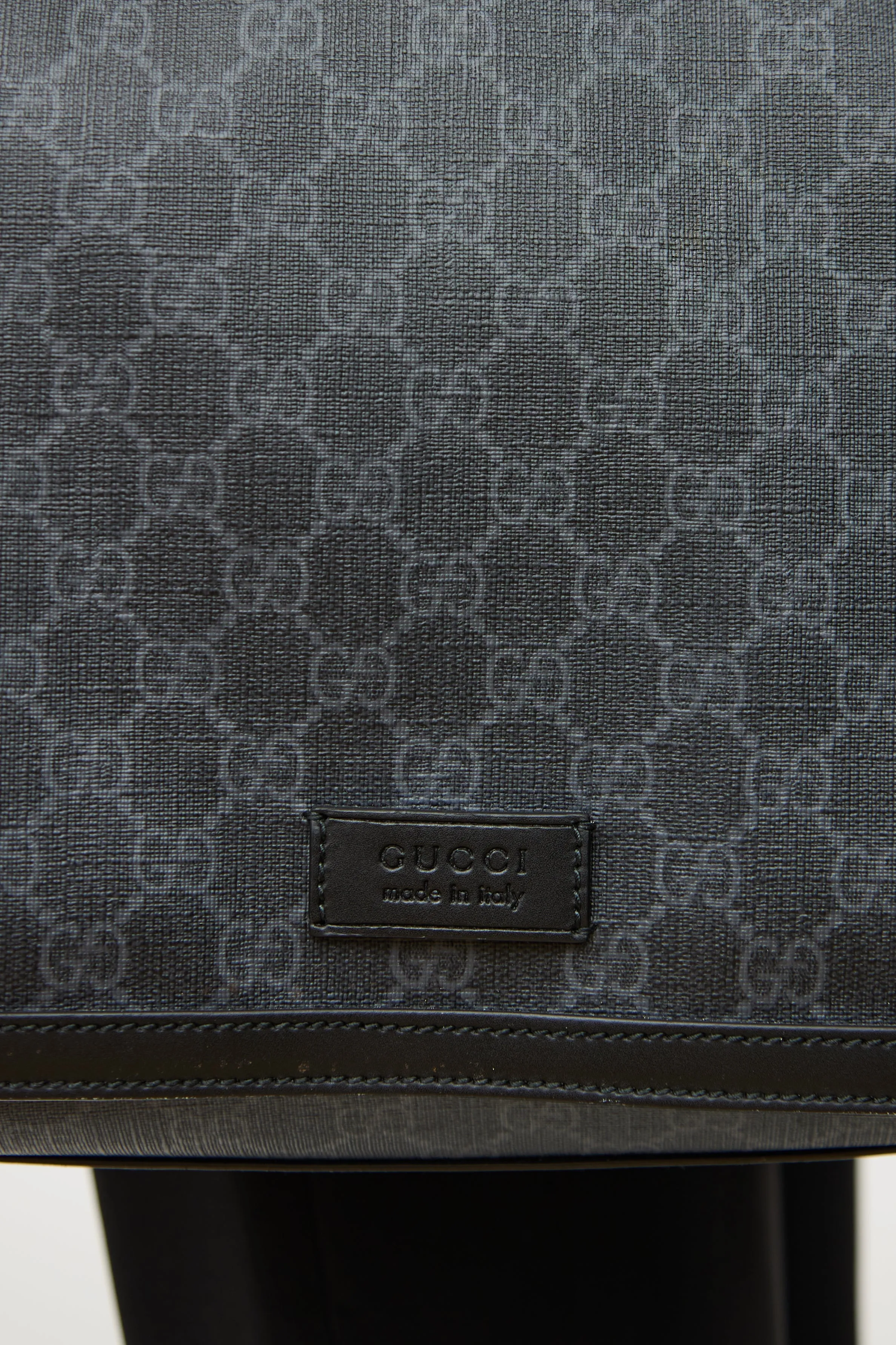 Black GG Supreme Diaper Bag