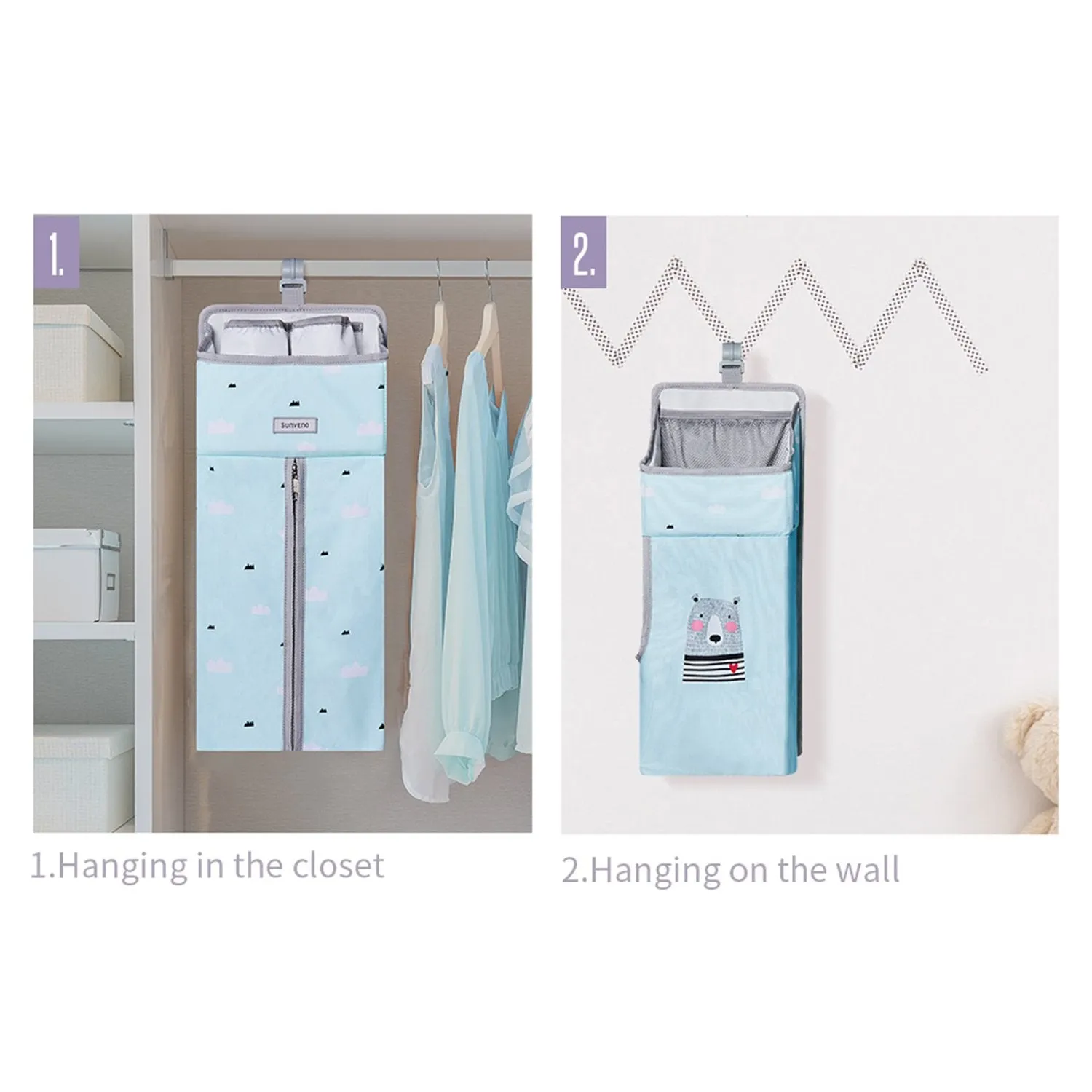 Blue/Pink Baby Crib Organizer