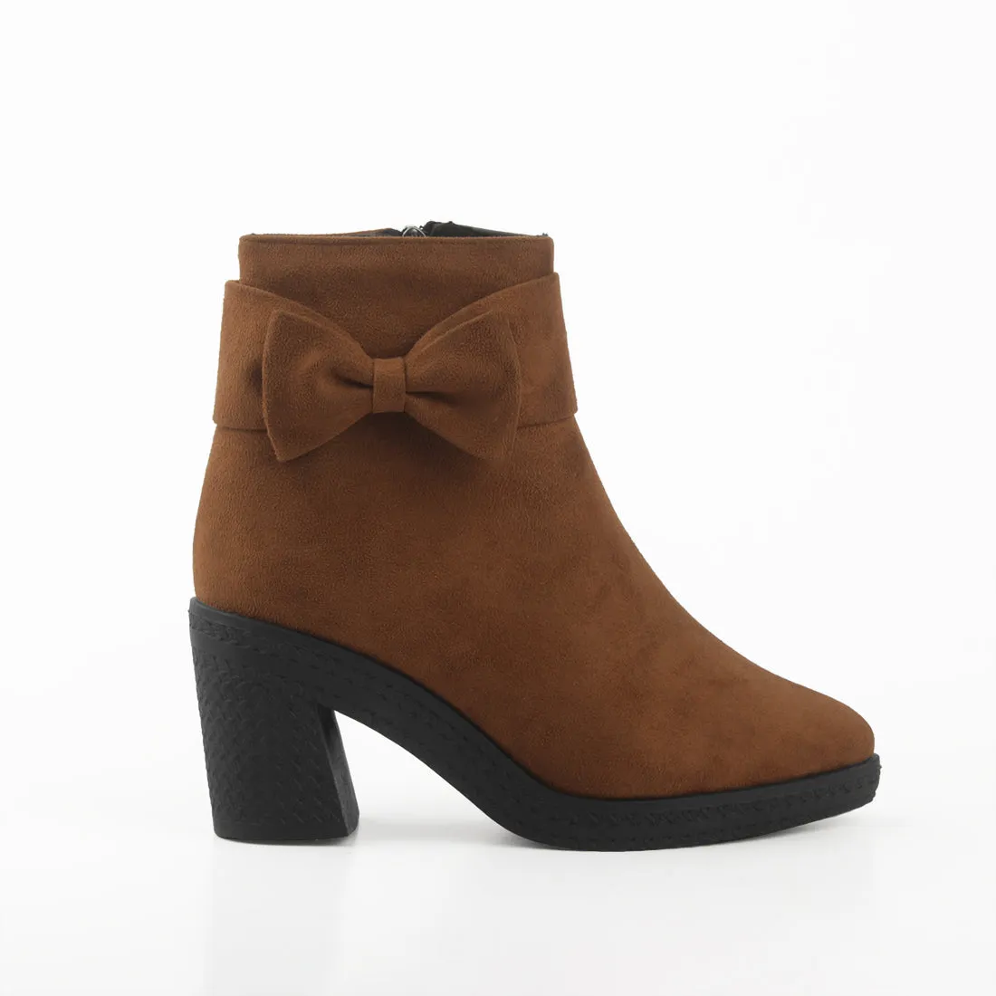 Chic Bow Booties Havana
