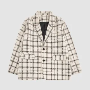 Chic Check Pattern Blazer