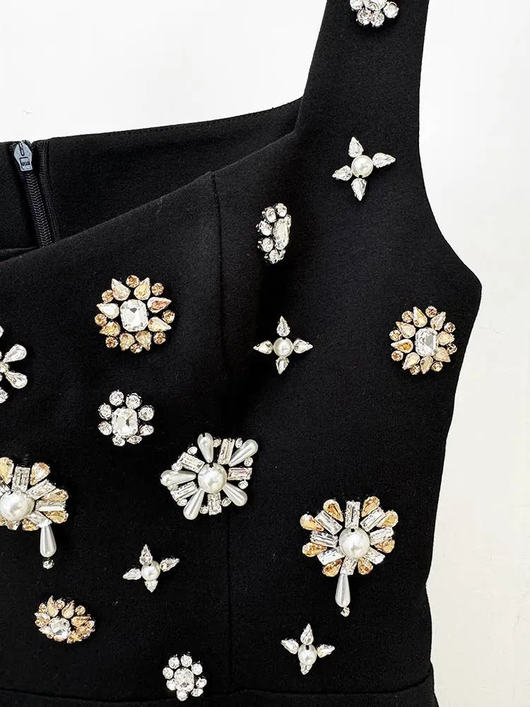 Chic Diamond Vest Gown