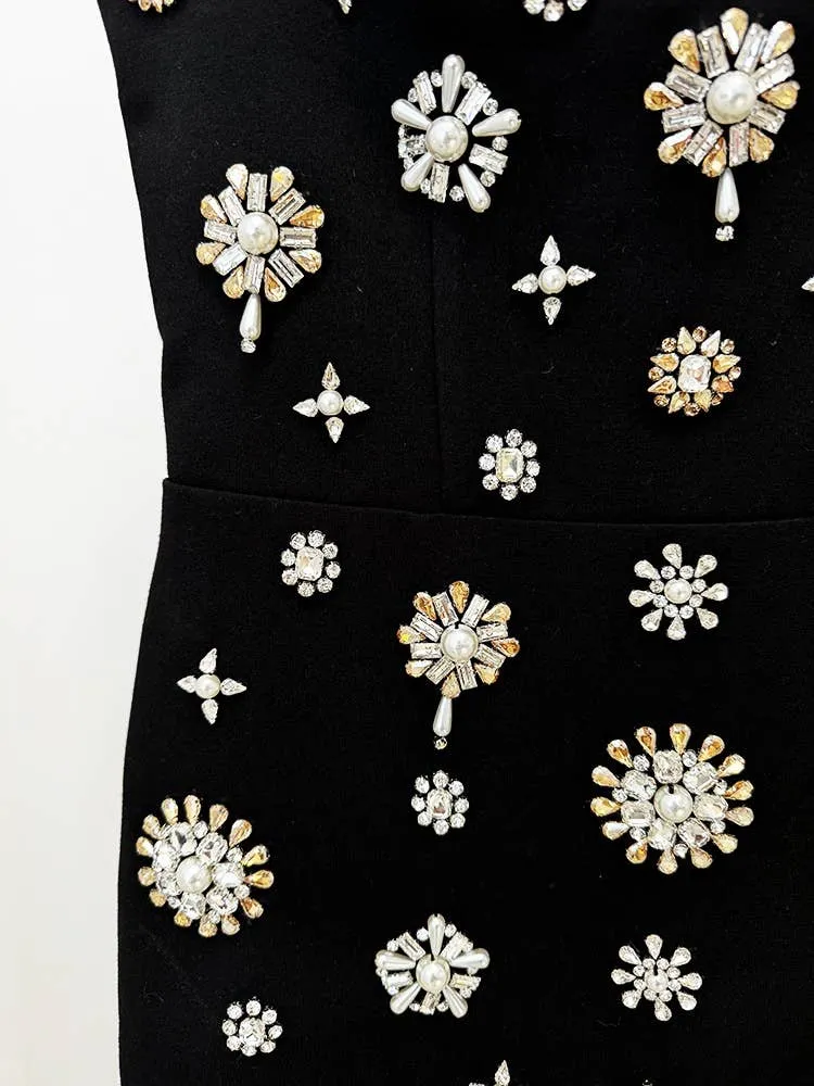 Chic Diamond Vest Gown