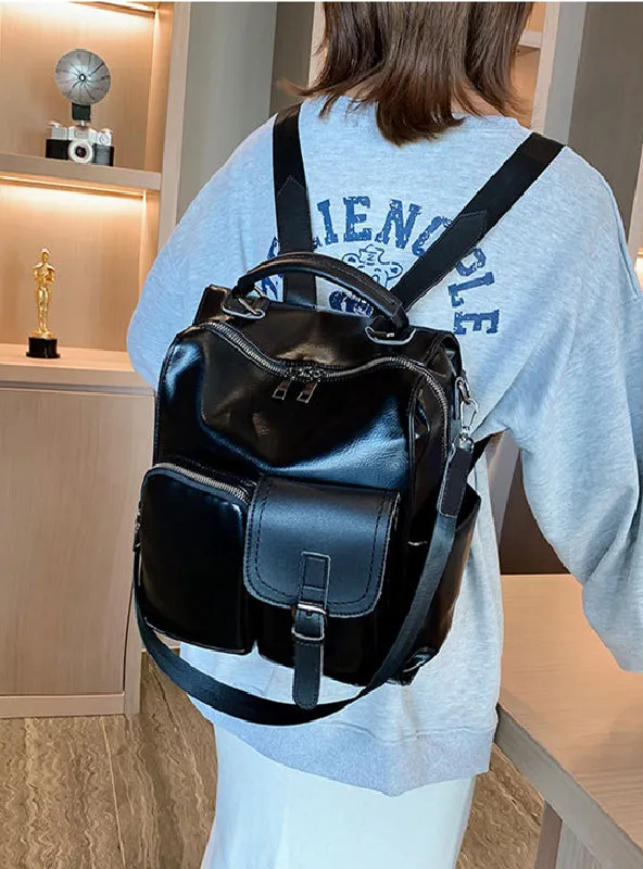 College Style PU Women's Backpack