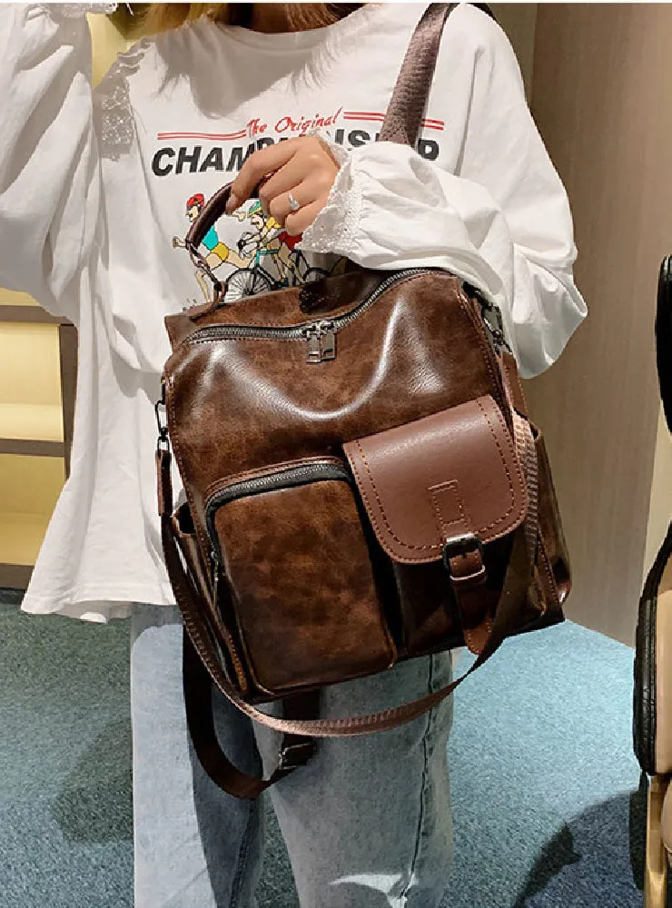 College Style PU Women's Backpack