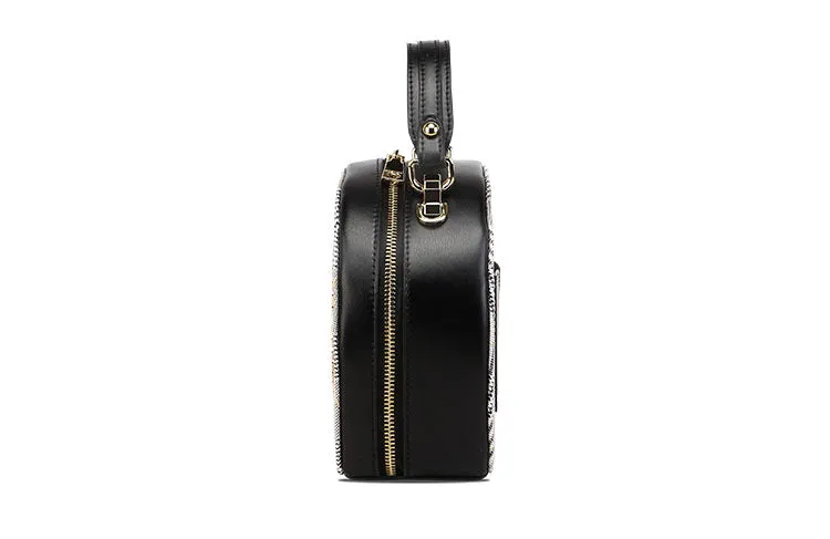 CUSHOW CRESCENT CROSS BODY BAG IN BLACK CHECK C91798