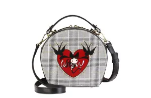 CUSHOW CRESCENT CROSS BODY BAG IN BLACK CHECK C91798