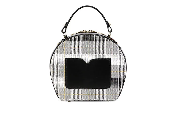 CUSHOW CRESCENT CROSS BODY BAG IN BLACK CHECK C91798