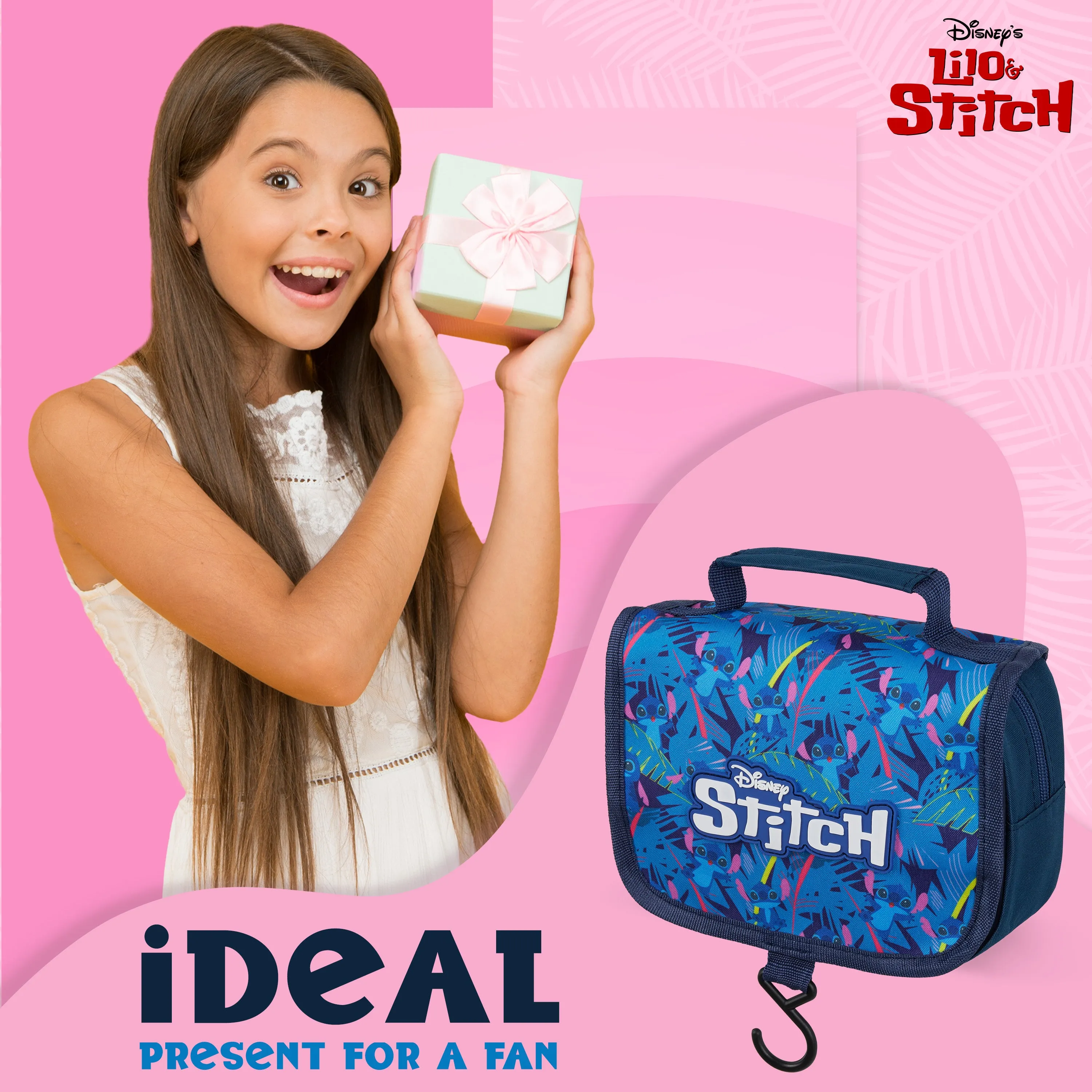 Disney Stitch Hanging Toiletry Bags for Women, Stitch Cosmetic Bag