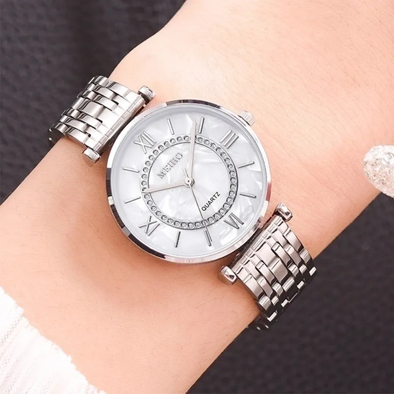 Elegant Solid Color Quartz Women's Watches