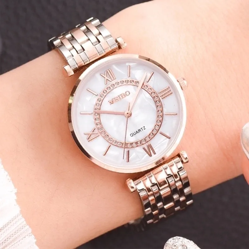 Elegant Solid Color Quartz Women's Watches