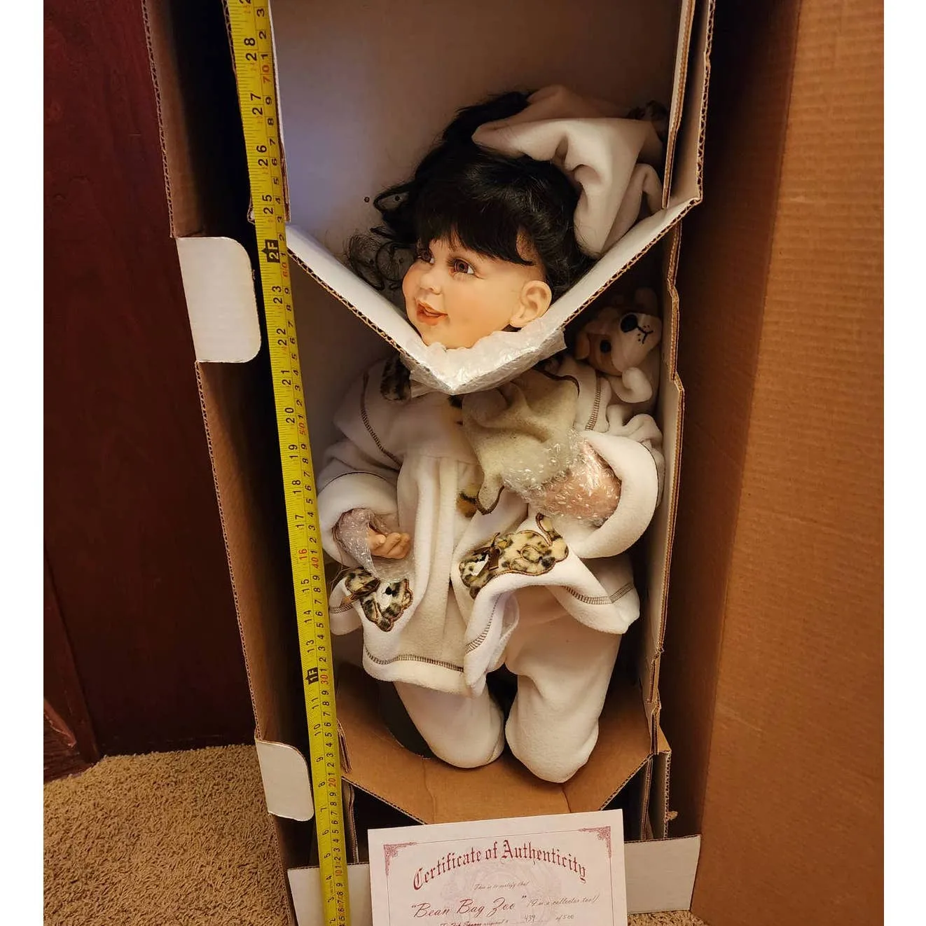 Fayzah Spanos Dolls Bean Bag Zoo 1999 Limited Edition 439/500 W/Tags COA And Box