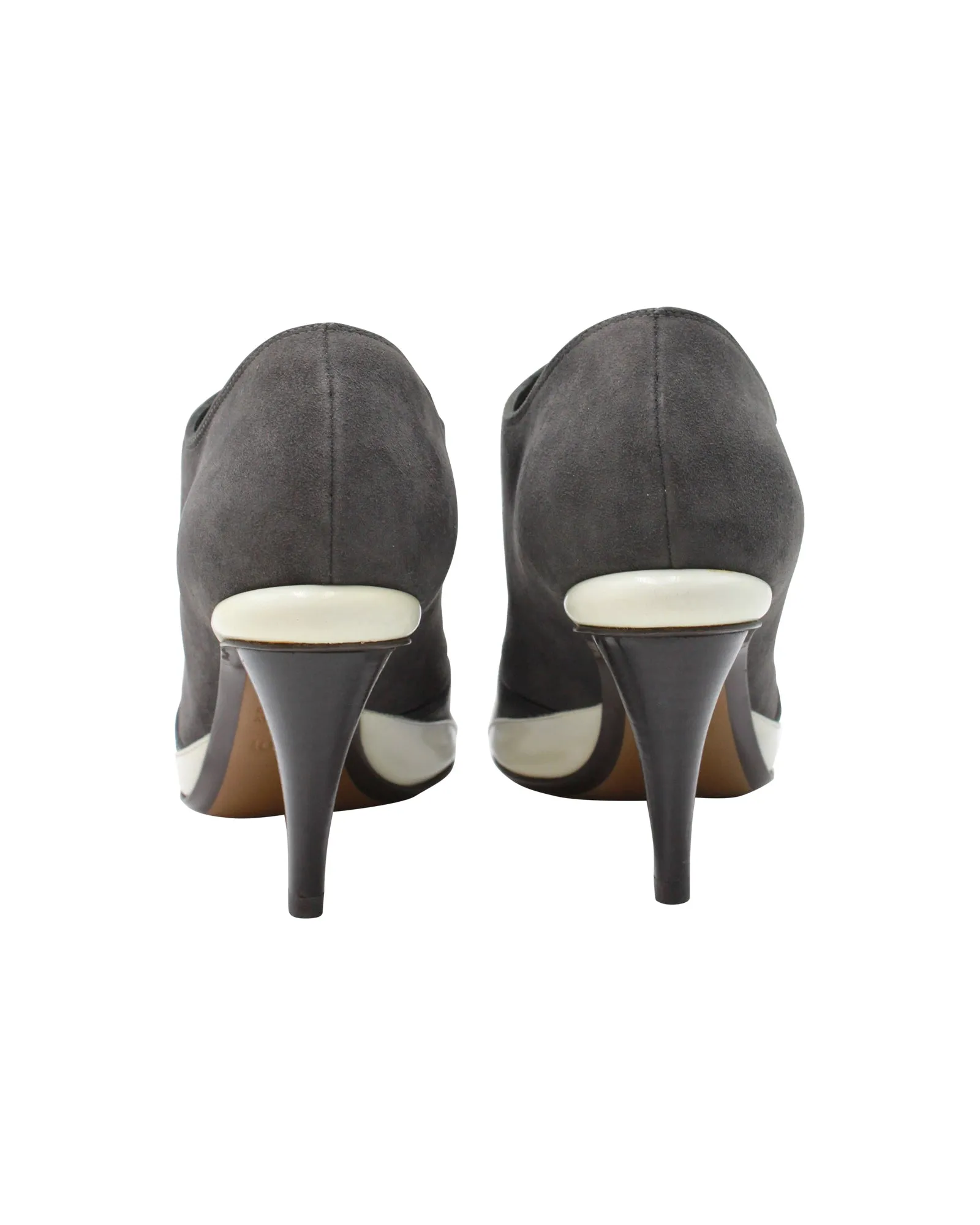 Fendi Gartered Ankle Boots in Grey Suede