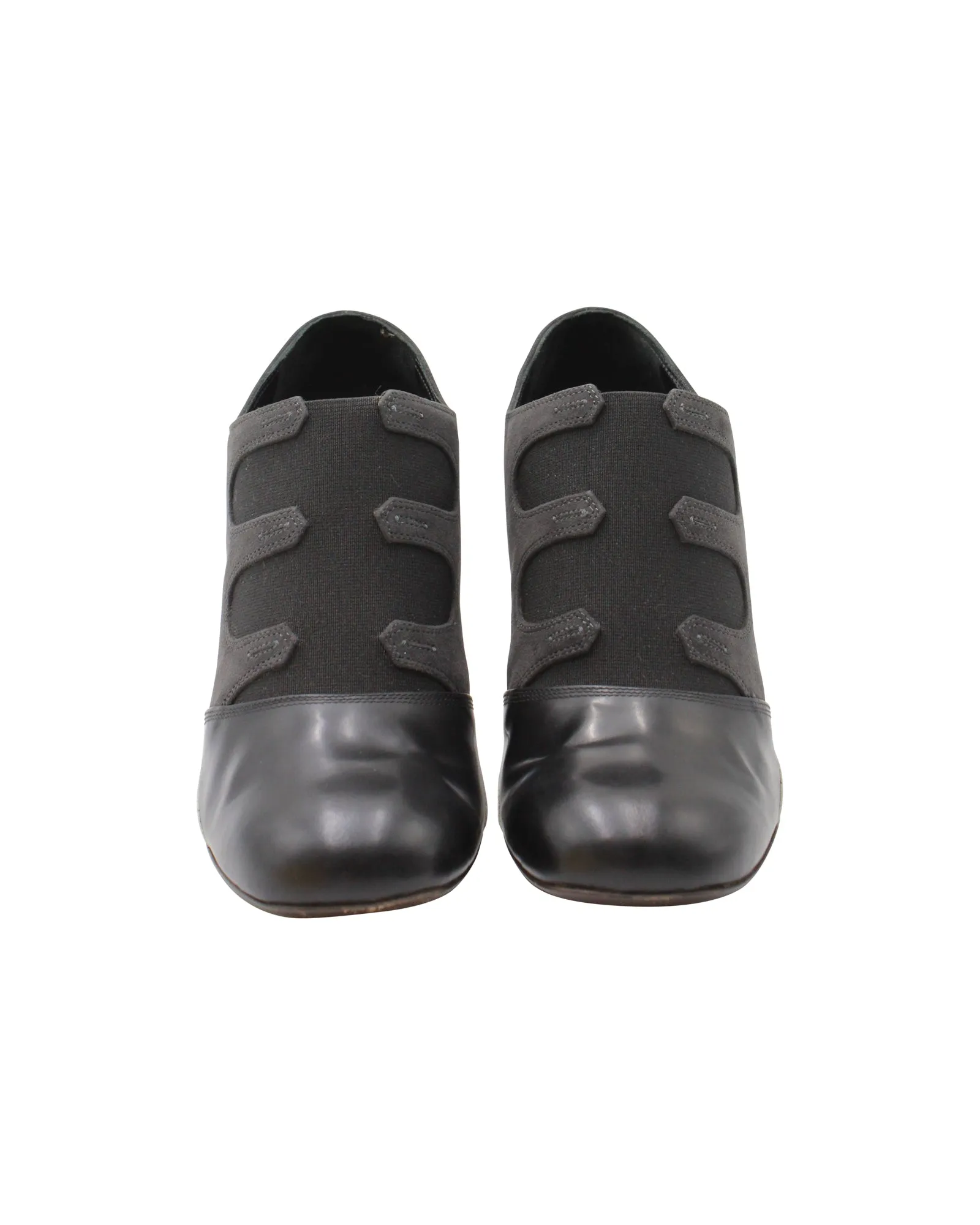Fendi Gartered Ankle Boots in Grey Suede