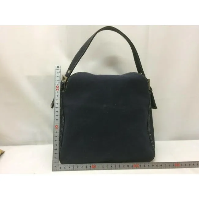 Fendi Limited Edition Baguette Shoulder Heavy Dark Rinse Denim Fabric And Chrome And Enamel Hardware
