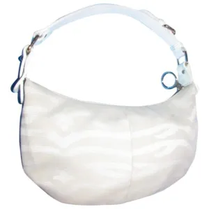 Fendi Limited Edition Chef Style Large Purse Khaki And White Tiger Print Canvas And White Leather Ho