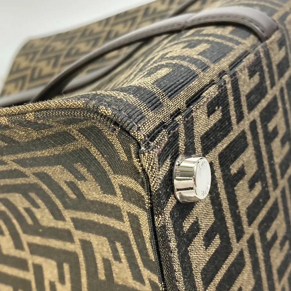 FENDI Tote Bag 7VA390 Canvas / leather Brown Crossbody Zucca Shopping Bag mens Used
