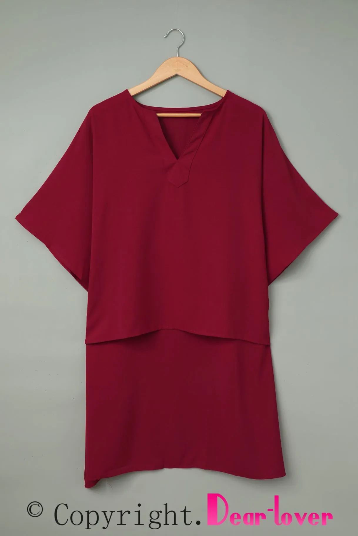 Fiery Red Chic High Low Kimono Top
