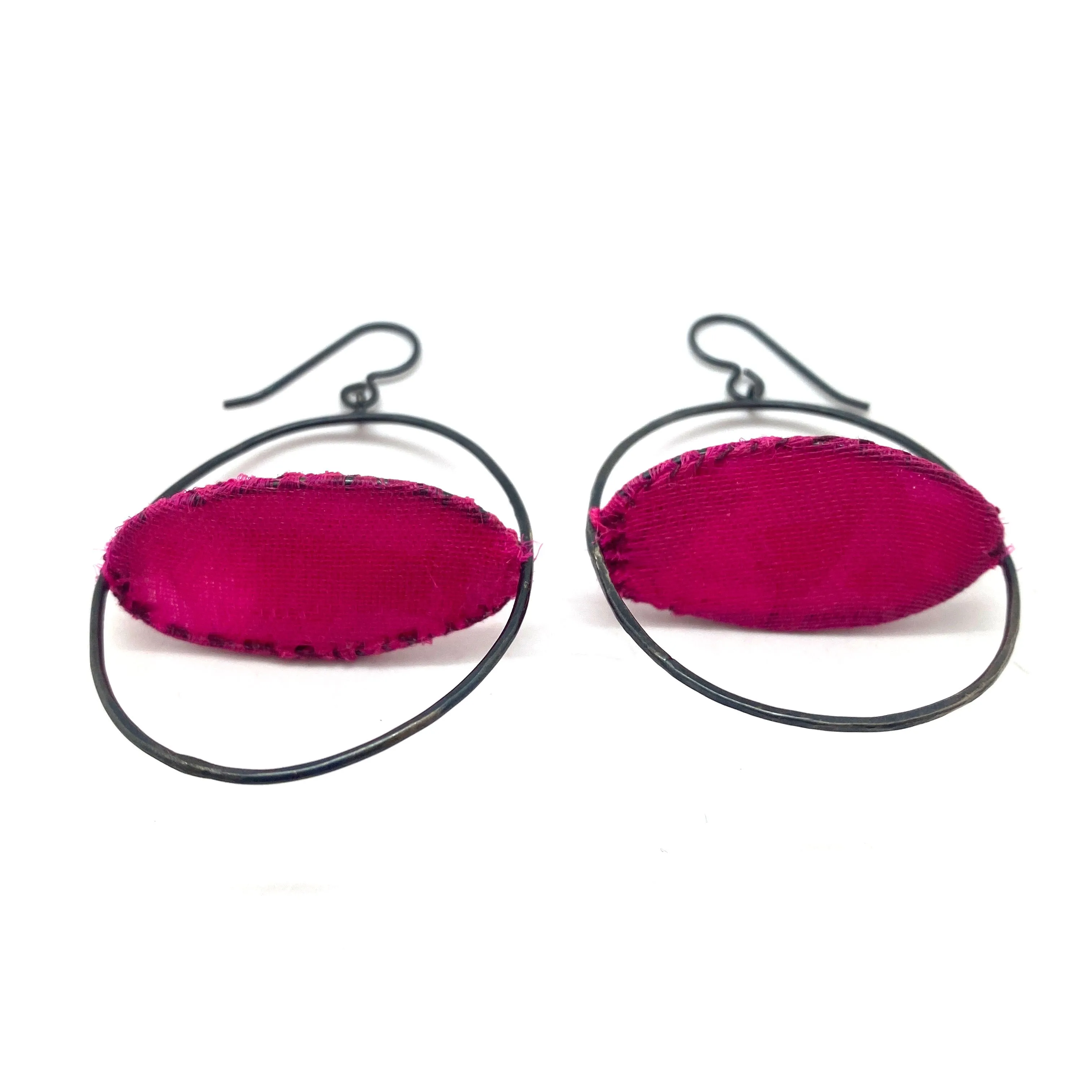 Floating Horizontal Pink Earrings