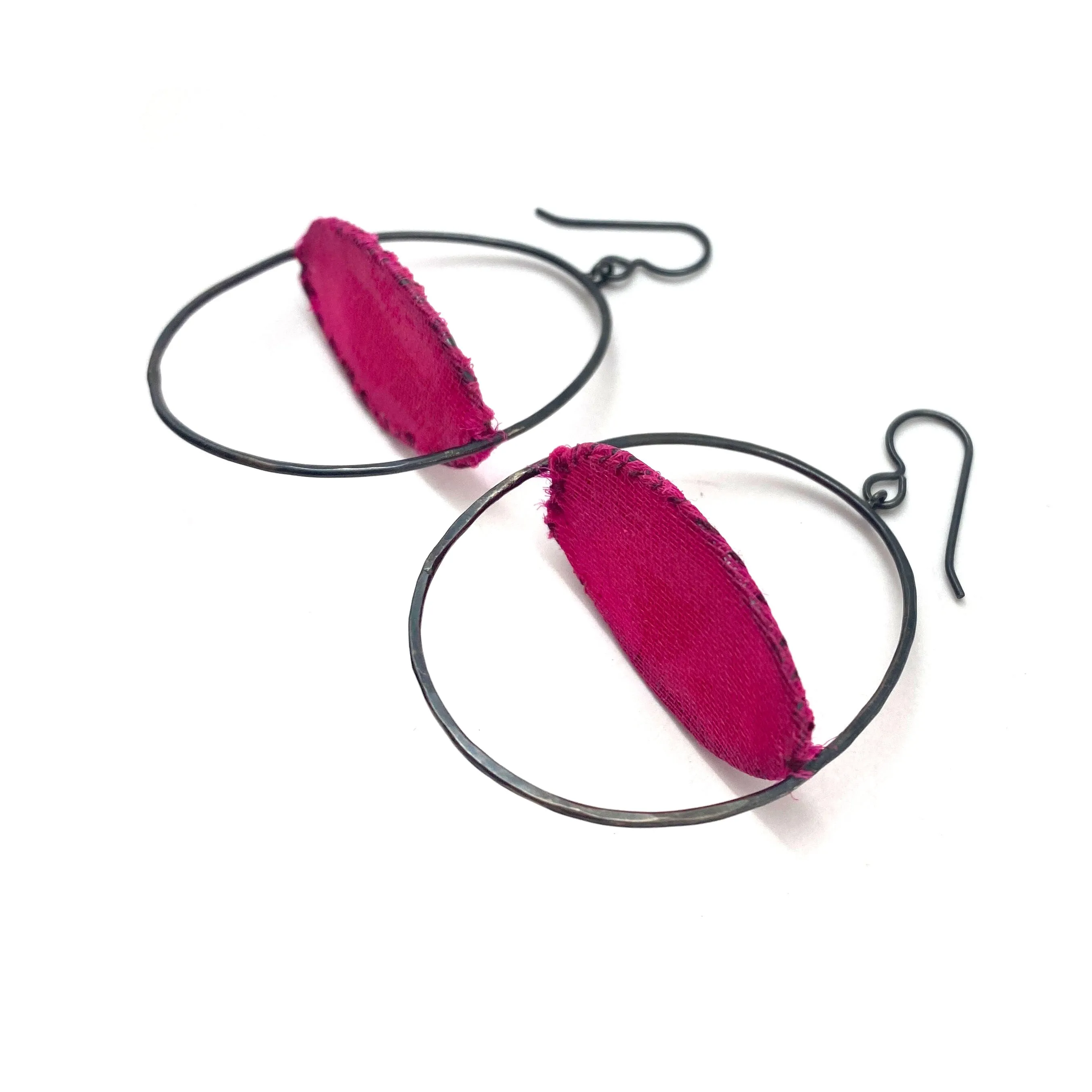 Floating Horizontal Pink Earrings