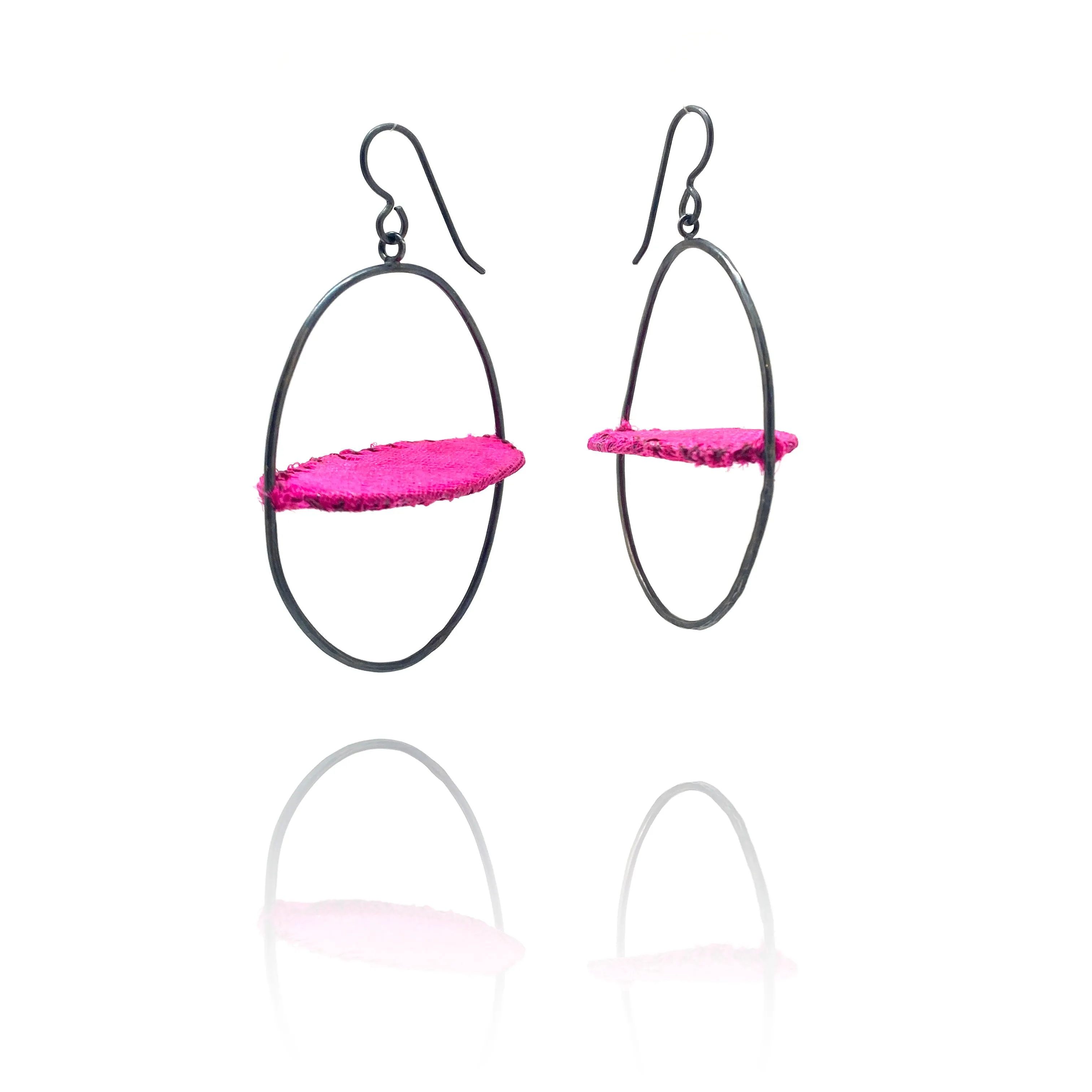 Floating Horizontal Pink Earrings