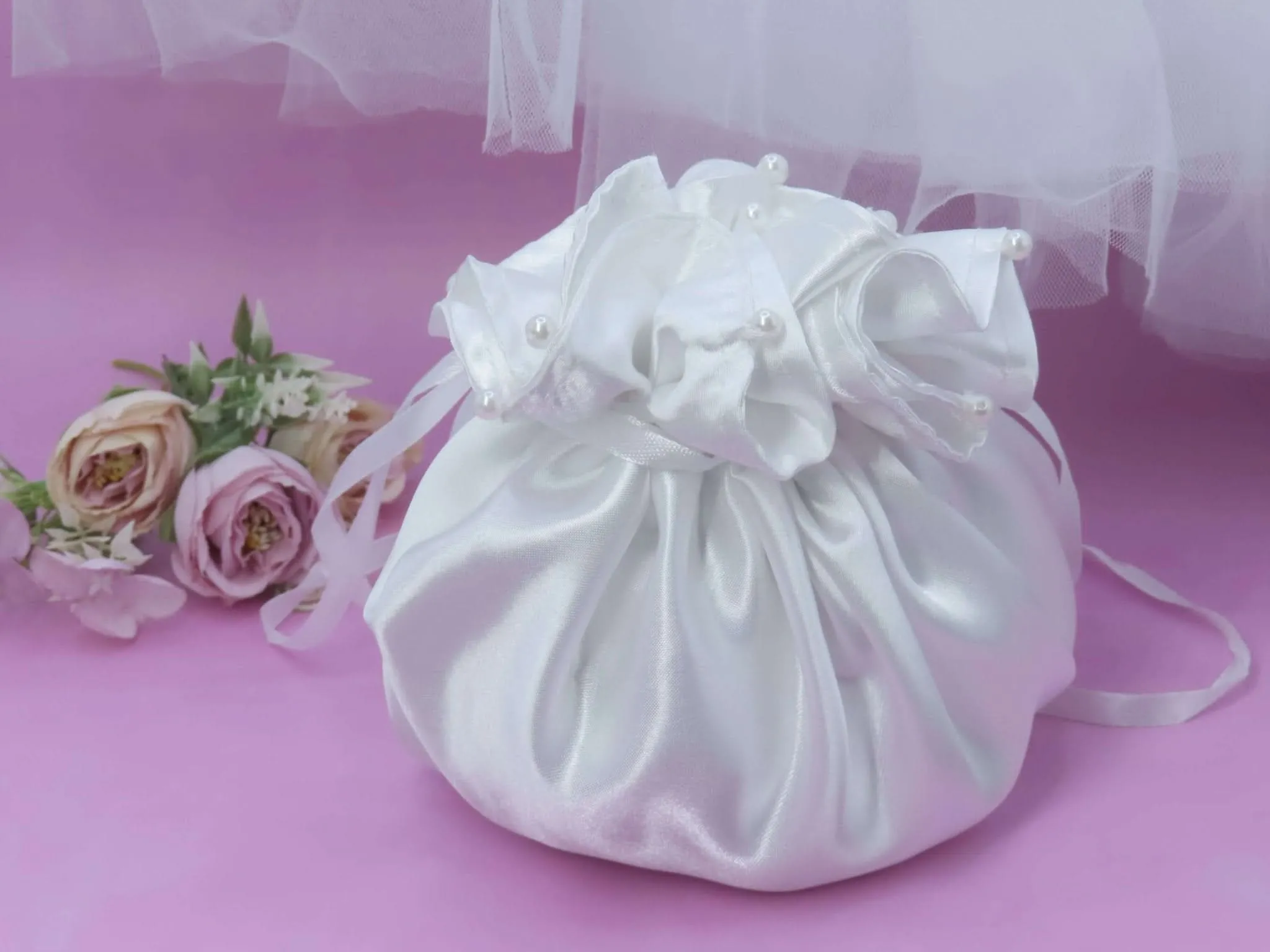 Flower Girl, Communion Pearl Edged Dolly Bag