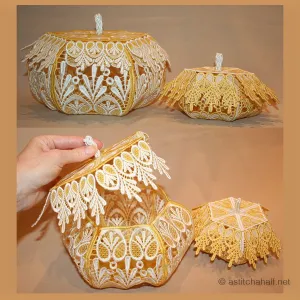 Freestanding Lace Ivory Splendor Boxes