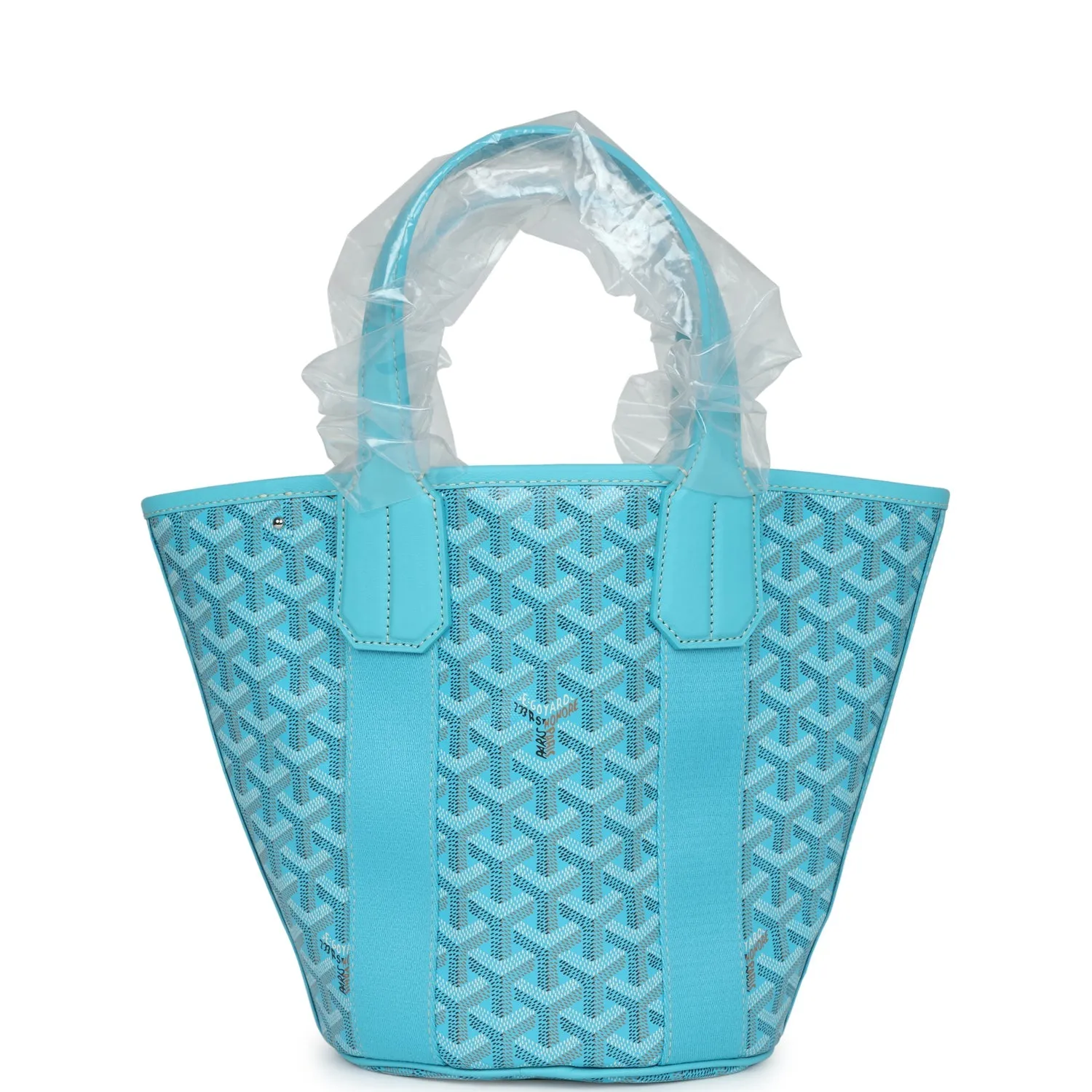 Goyard Goyardine Belharra PM Turquoise Tote Palladium Hardware