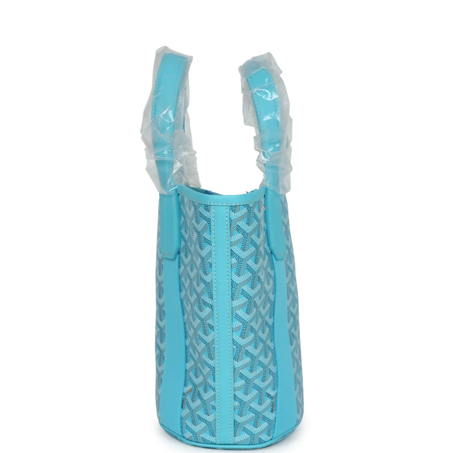 Goyard Goyardine Belharra PM Turquoise Tote Palladium Hardware