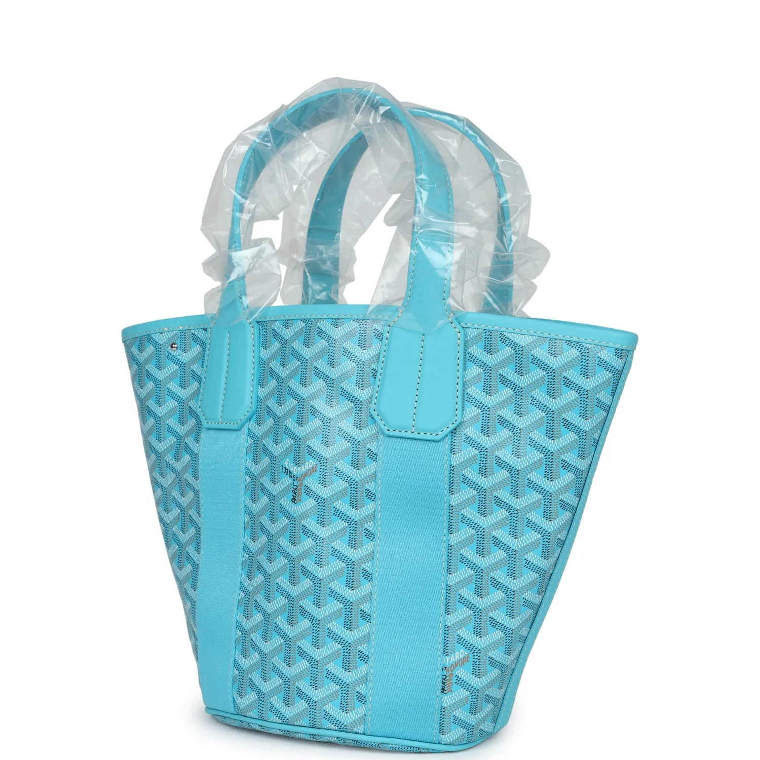 Goyard Goyardine Belharra PM Turquoise Tote Palladium Hardware