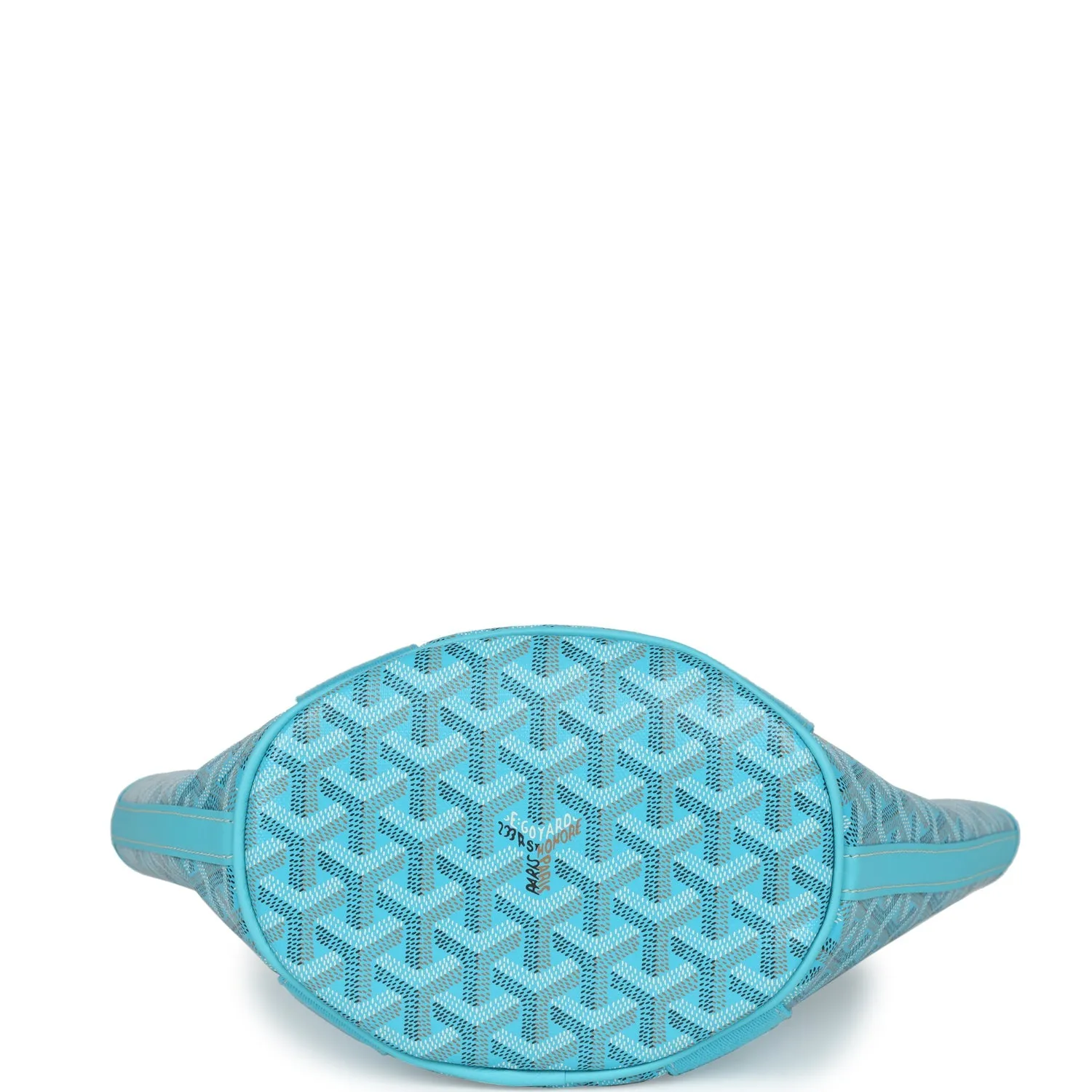 Goyard Goyardine Belharra PM Turquoise Tote Palladium Hardware