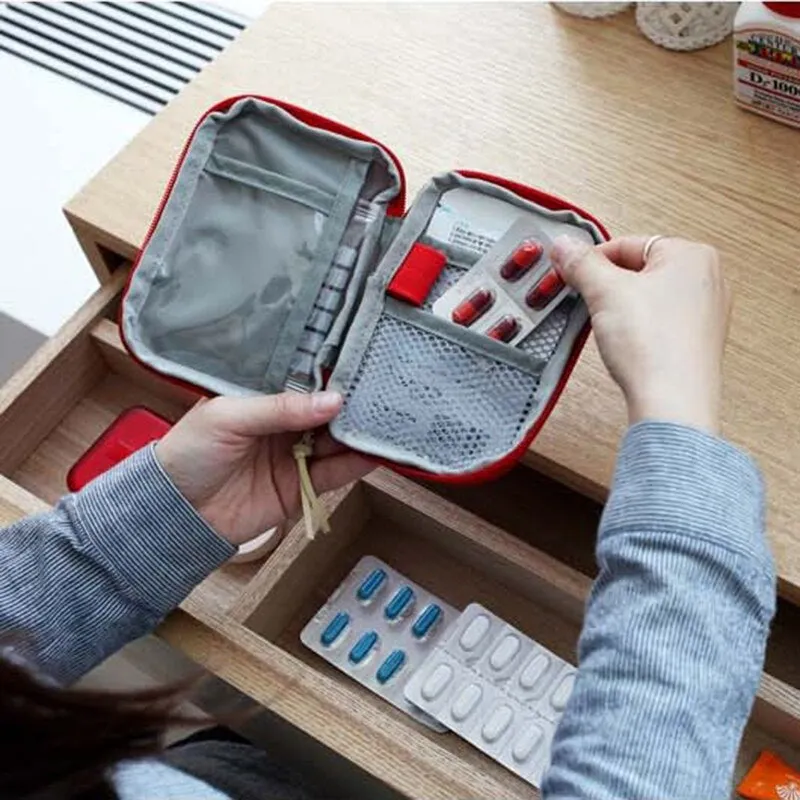 Hot Portable Travel First Aid Kits for Home Outdoor Sports Emergency Kit Emergency EVA Bag Emergency Blanket Storage Bag Pill