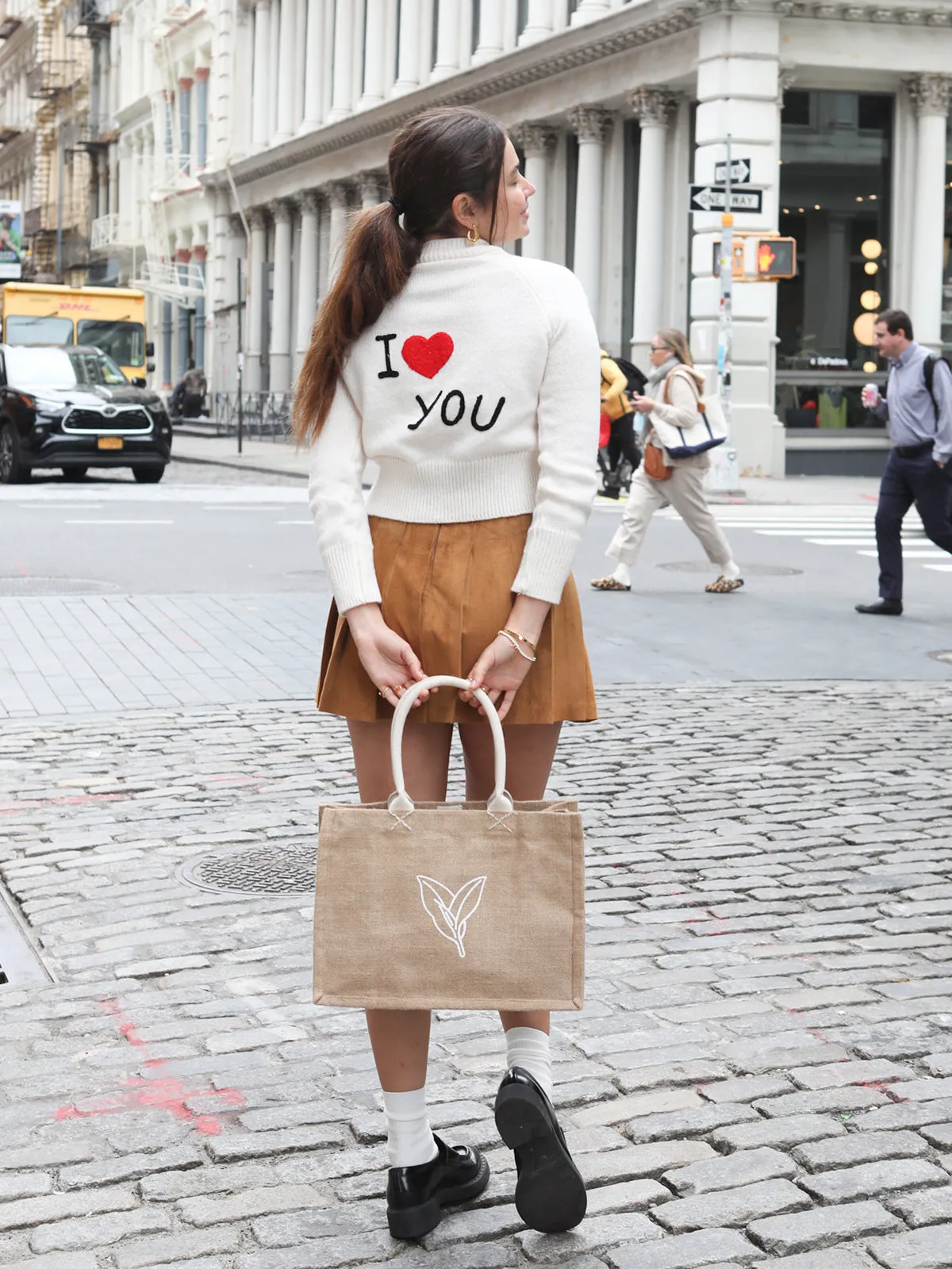 KORISSA Jute Canvas Shopping Bag - Nature